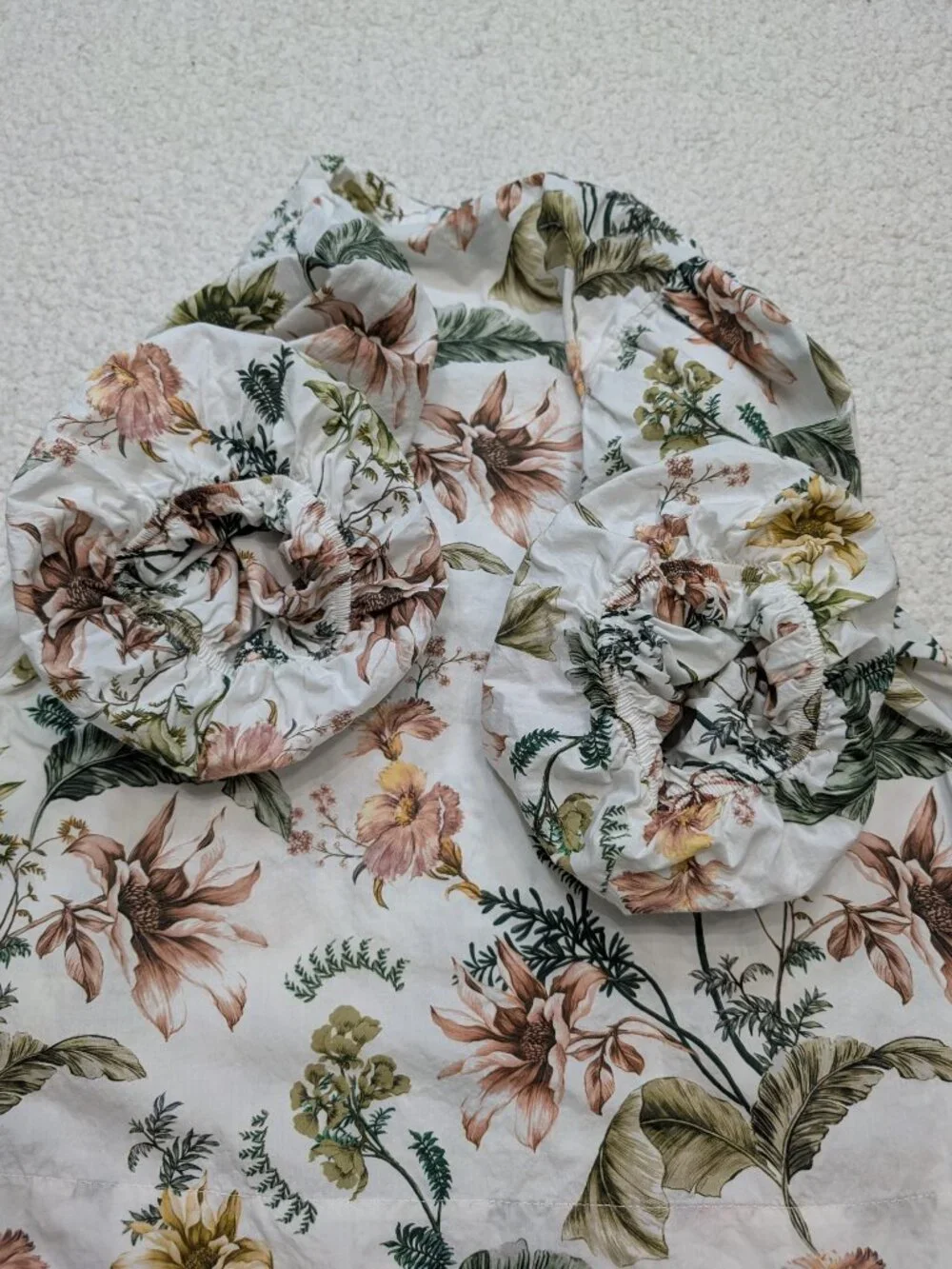 Anthropologie Floral Puff Sleeve Peasant Blouse XS